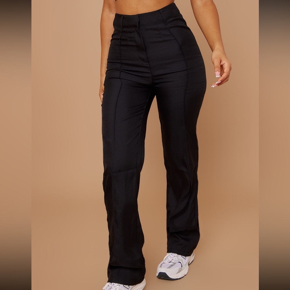 Petite High Waist Straight Leg Pants